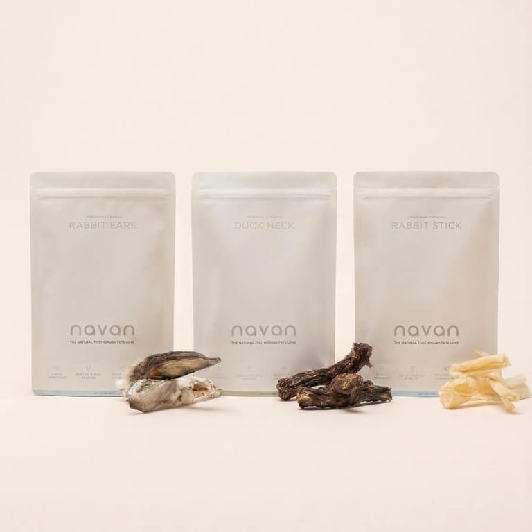 core bundle — rabbit ears, duck neck, rabbit stick with the chews in front