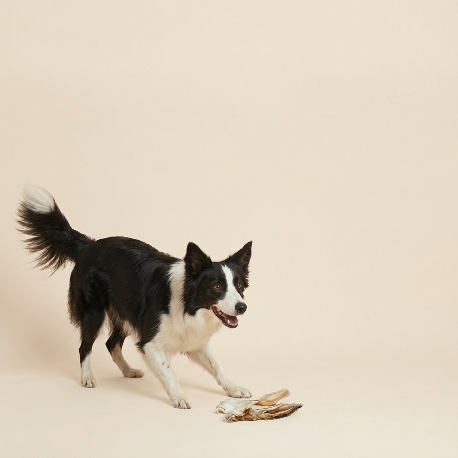Border collie running with rabbit ears — ingredient article preview