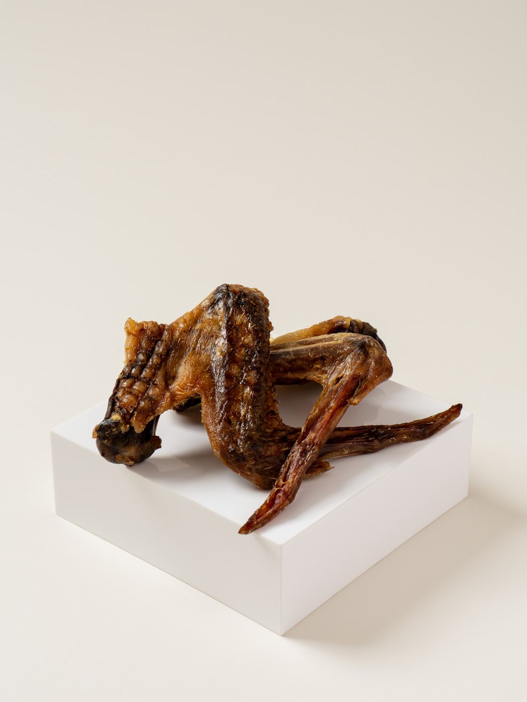 navan single-ingredient duck wing chews on a pedestal