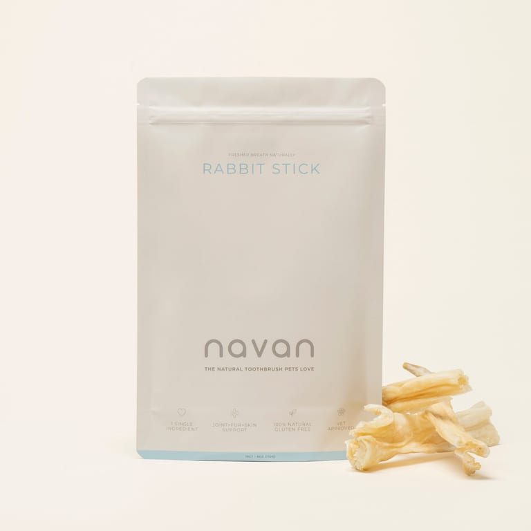 rabbit stick bag with chews on side